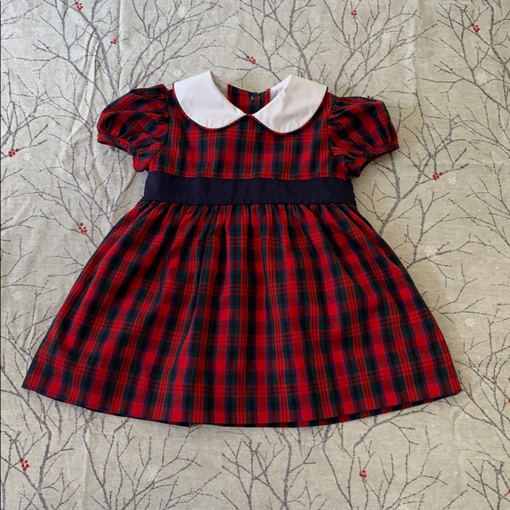 Beaufort Bonnet holiday plaid dress 12-18m